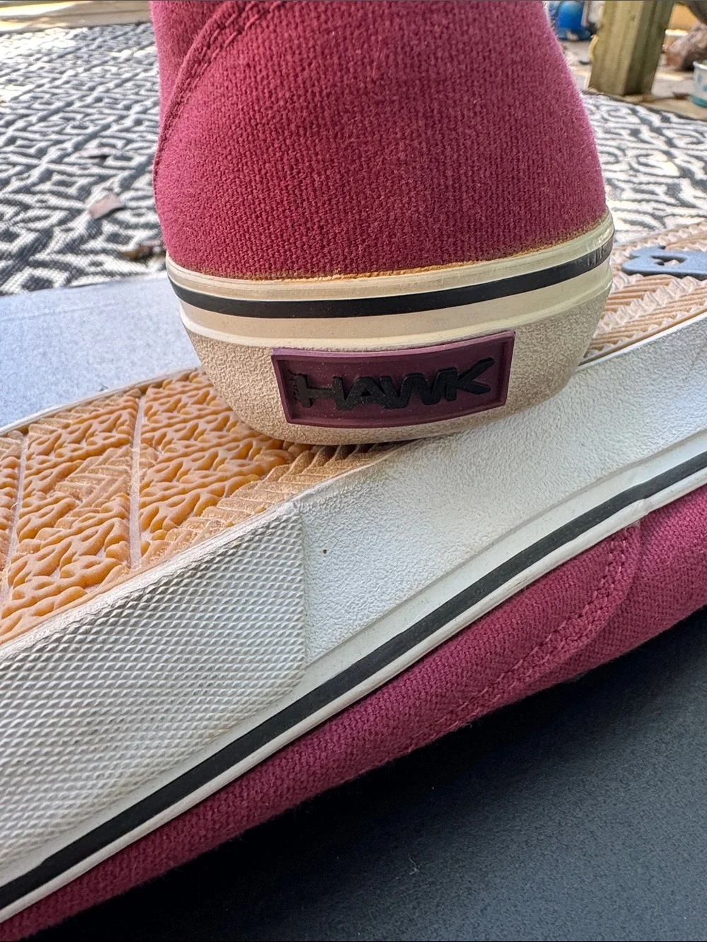Vintage Tony Hawk Maroon Canvas Lace-Up Sneakers with Black Laces nwot 13